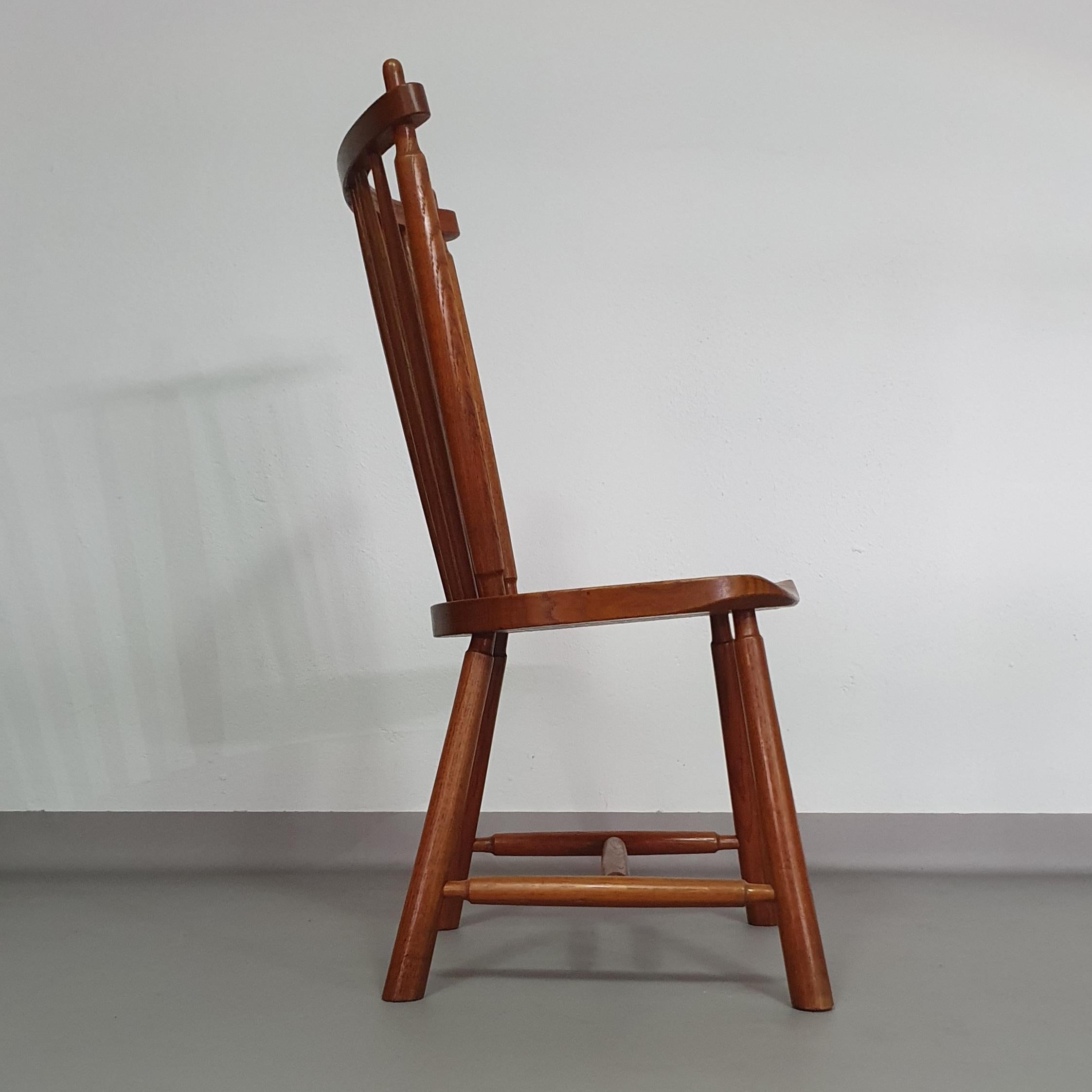 De Ster Gelderland Spindle Back dining chair 6 x in solid Oak.  In Good Condition For Sale In WEERT, NL