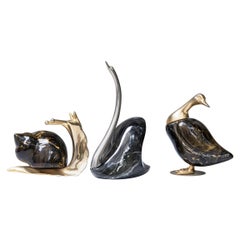 De Stijl Firenze Italian Swan Snail Duck Sculptures Set of Three