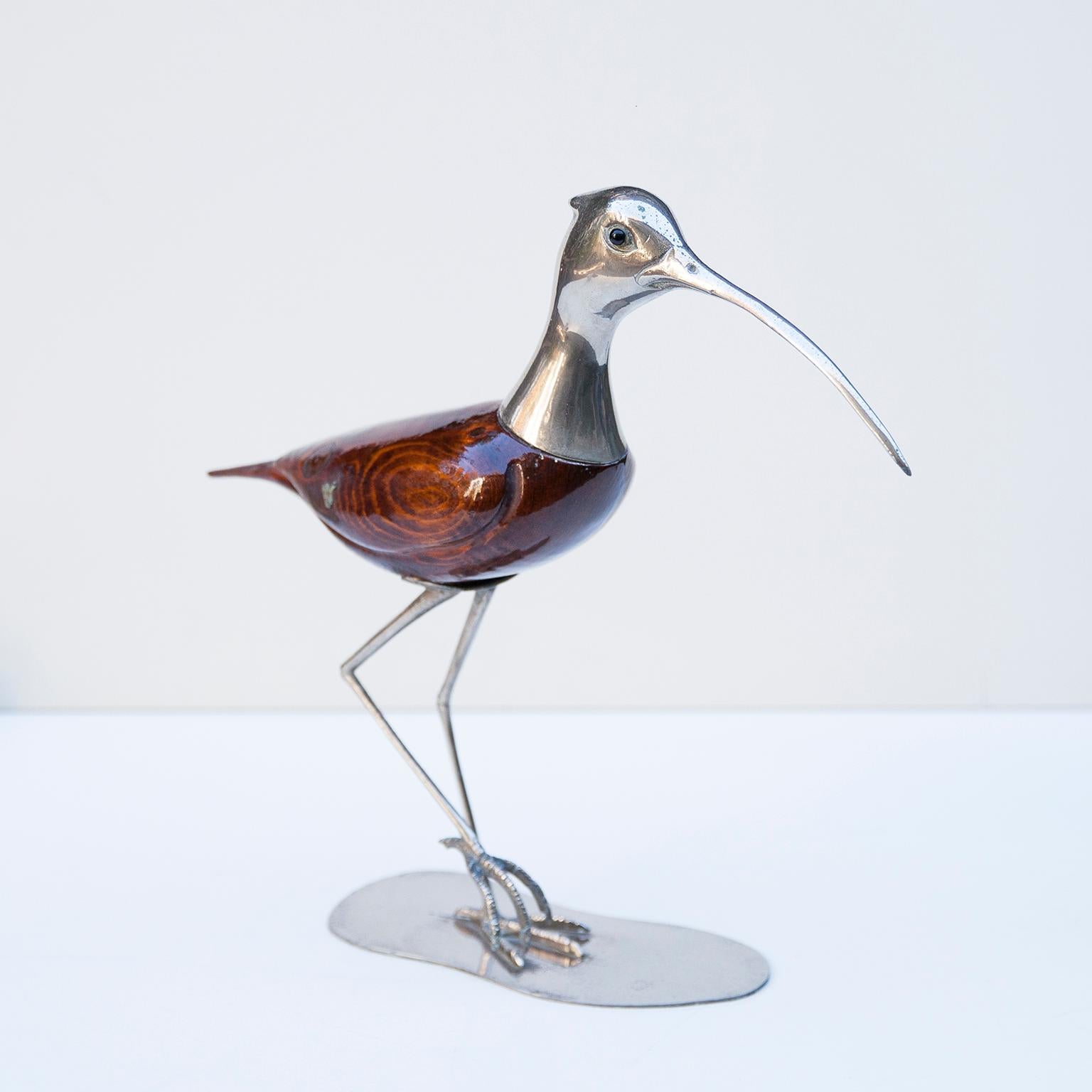 De Stijl Firenze Italy Silvered Wood Bird Set of Two In Good Condition In Munich, DE