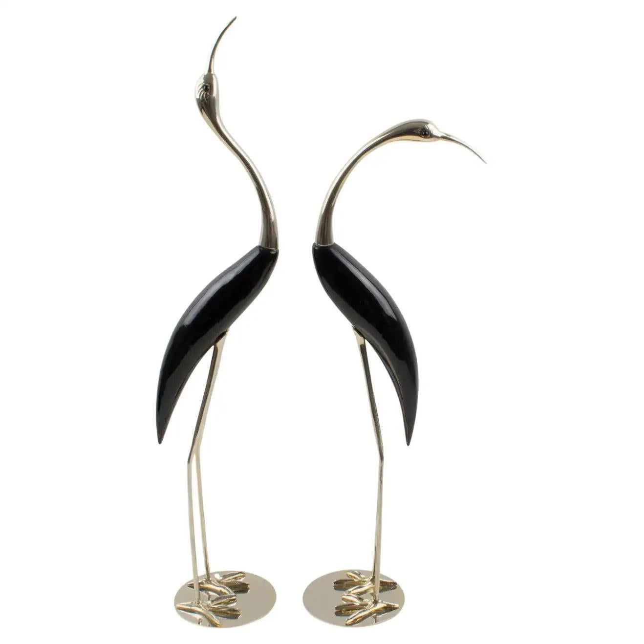 De Stijl Firenze Wood and Silvered Metal Bird Sculpture, a pair, Italy 1970s 7