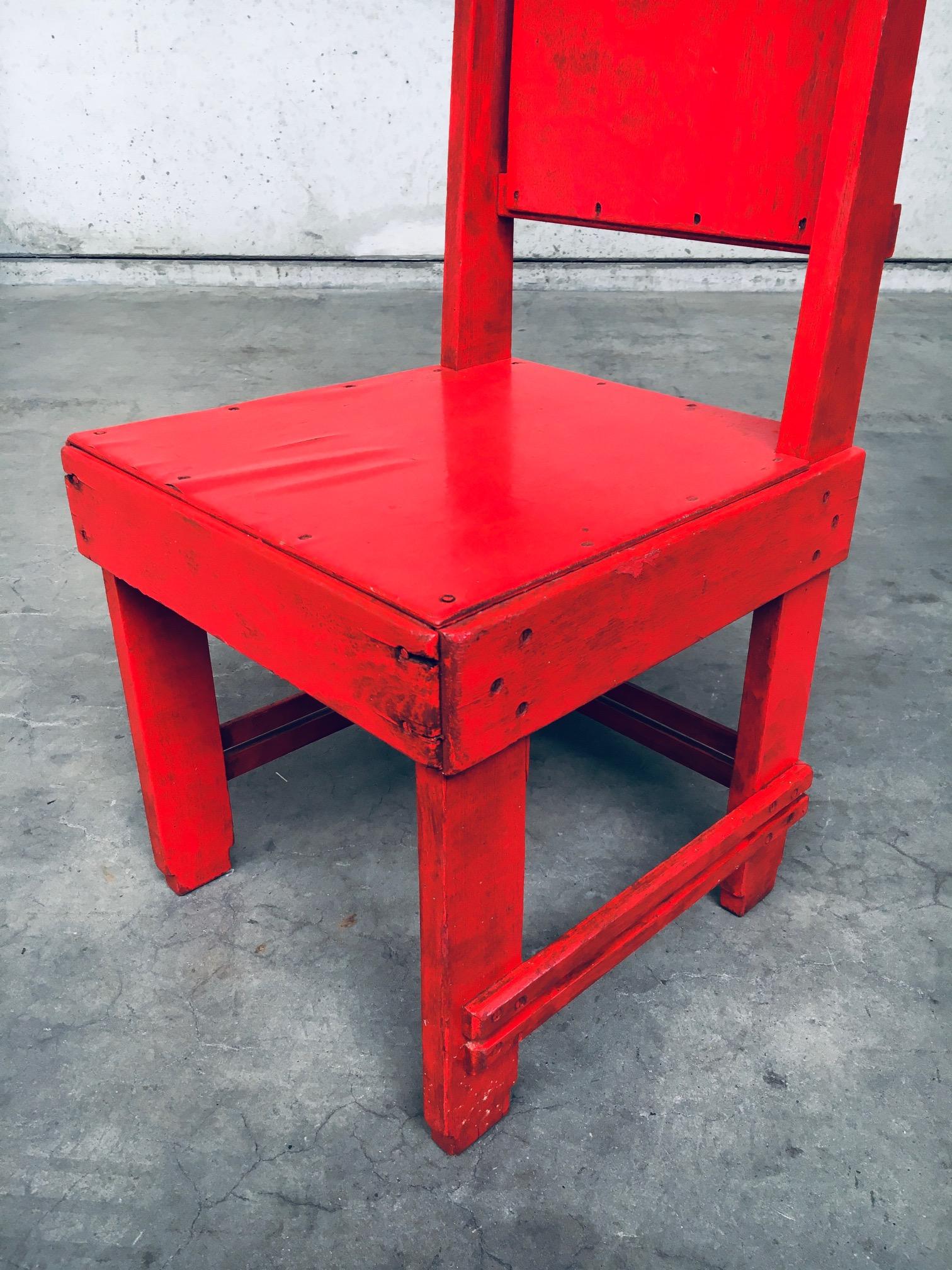 Roter Stuhl im De Stijl-Bewegungsdesign, Jan Wils zugeschrieben, Niederlande, 1920er Jahre im Angebot 4