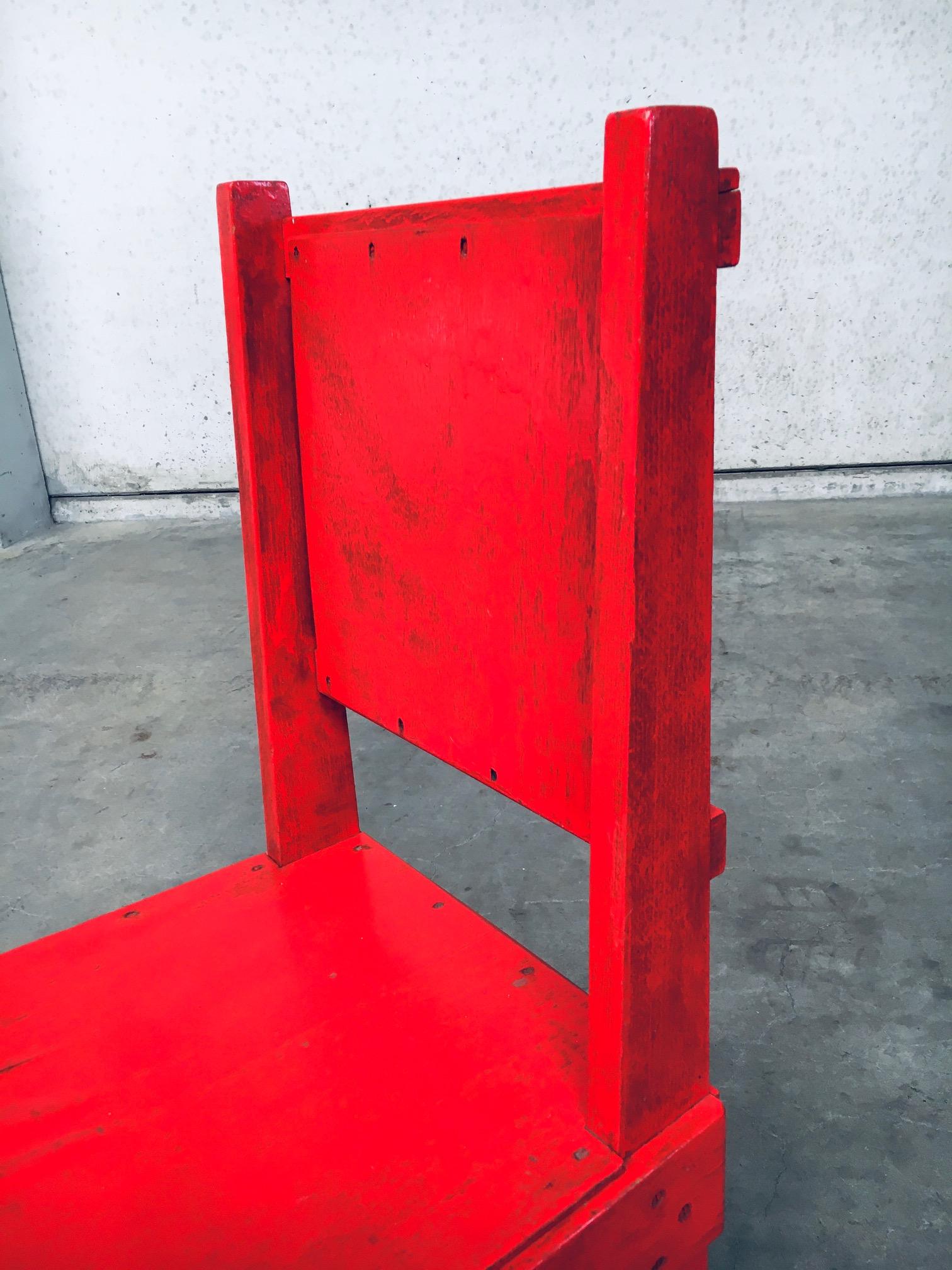 Roter Stuhl im De Stijl-Bewegungsdesign, Jan Wils zugeschrieben, Niederlande, 1920er Jahre im Angebot 5