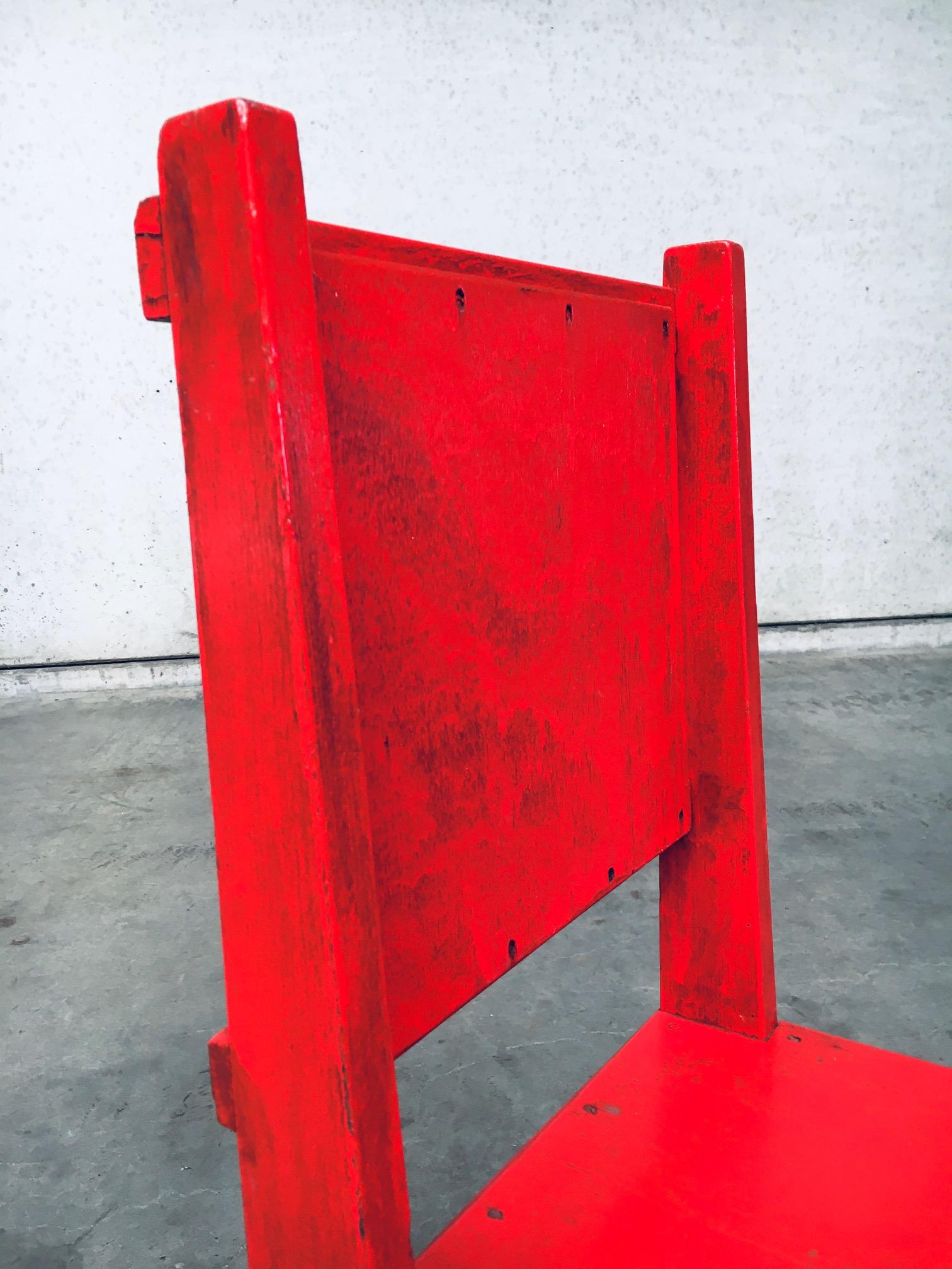 Roter Stuhl im De Stijl-Bewegungsdesign, Jan Wils zugeschrieben, Niederlande, 1920er Jahre im Angebot 9