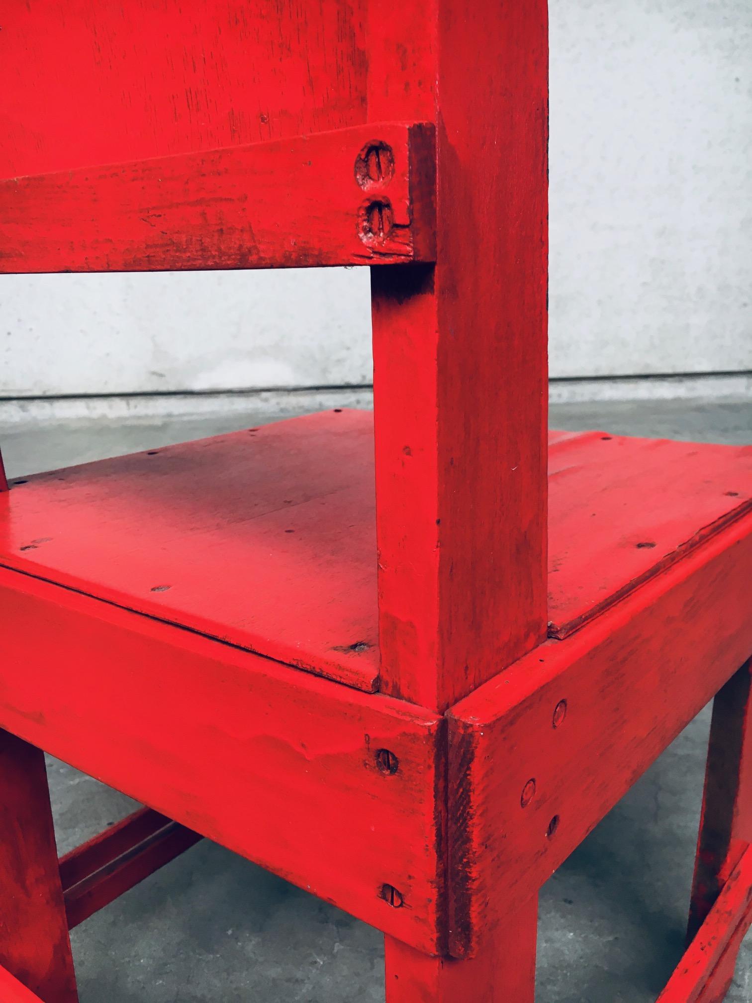 Roter Stuhl im De Stijl-Bewegungsdesign, Jan Wils zugeschrieben, Niederlande, 1920er Jahre im Angebot 14