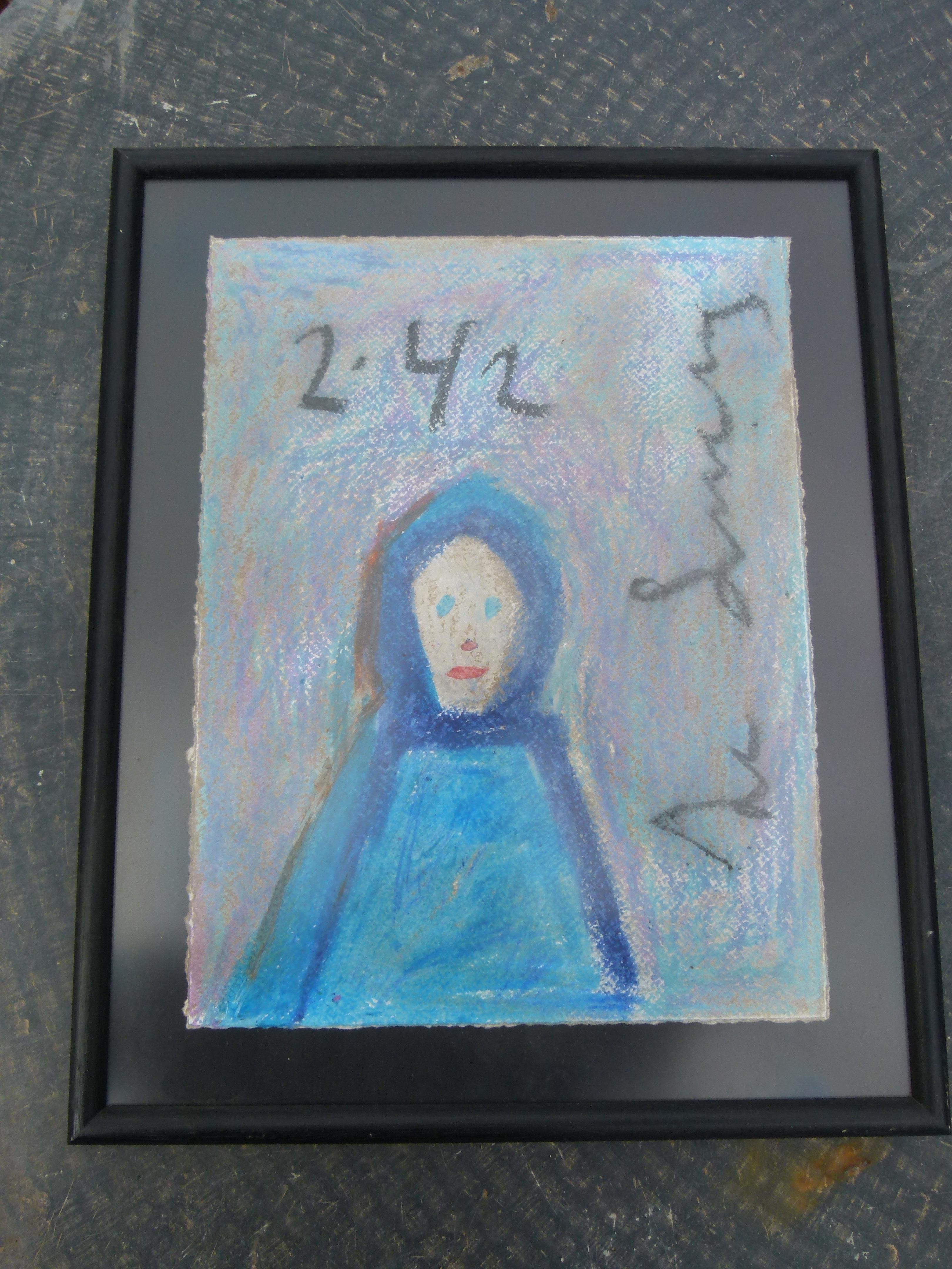 Spanish De Sucre. Original Pastel Drawing on Paper with Frame, Spain