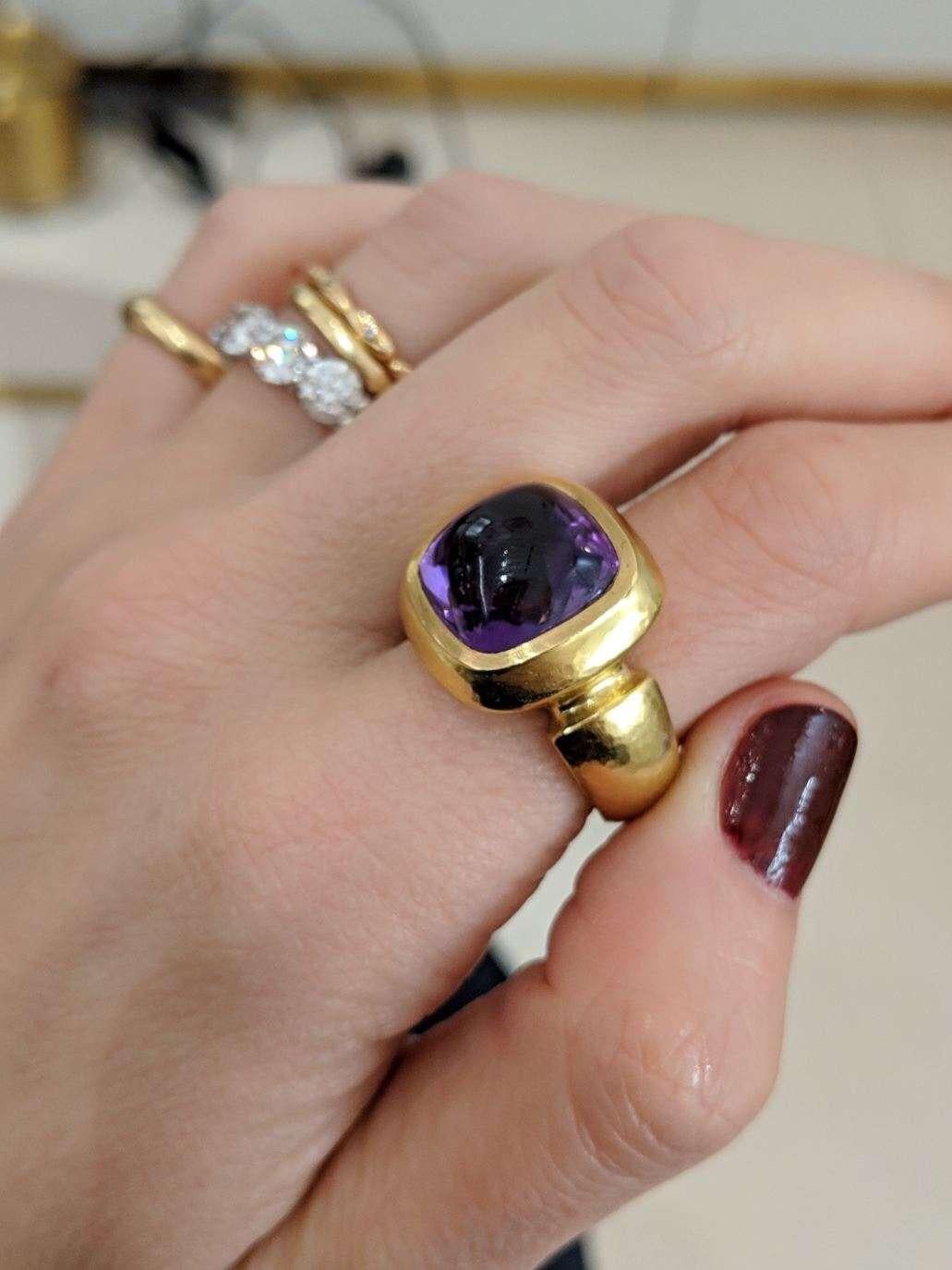 18k gold amethyst ring