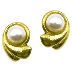 de Vroomen 18kt Yellow Gold South Sea Pearl Earrings