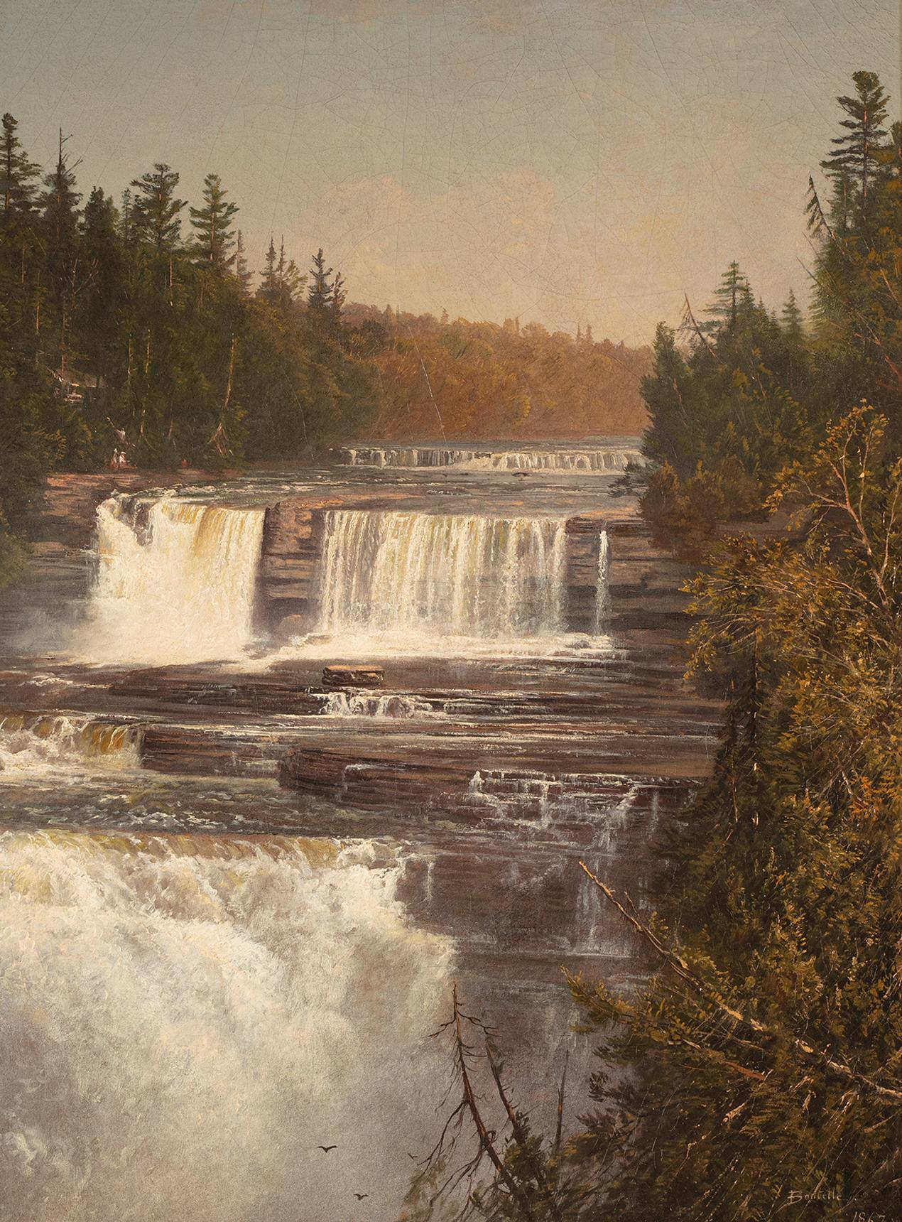 De Witt Clinton Boutelle Landscape Painting - The High Falls of Trenton