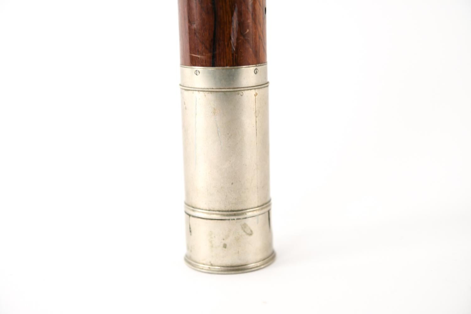 Mid-19th Century D.E. Wood Inscribed Nautical Telescope & Compass with Rosewood Barrel, c. 1860s