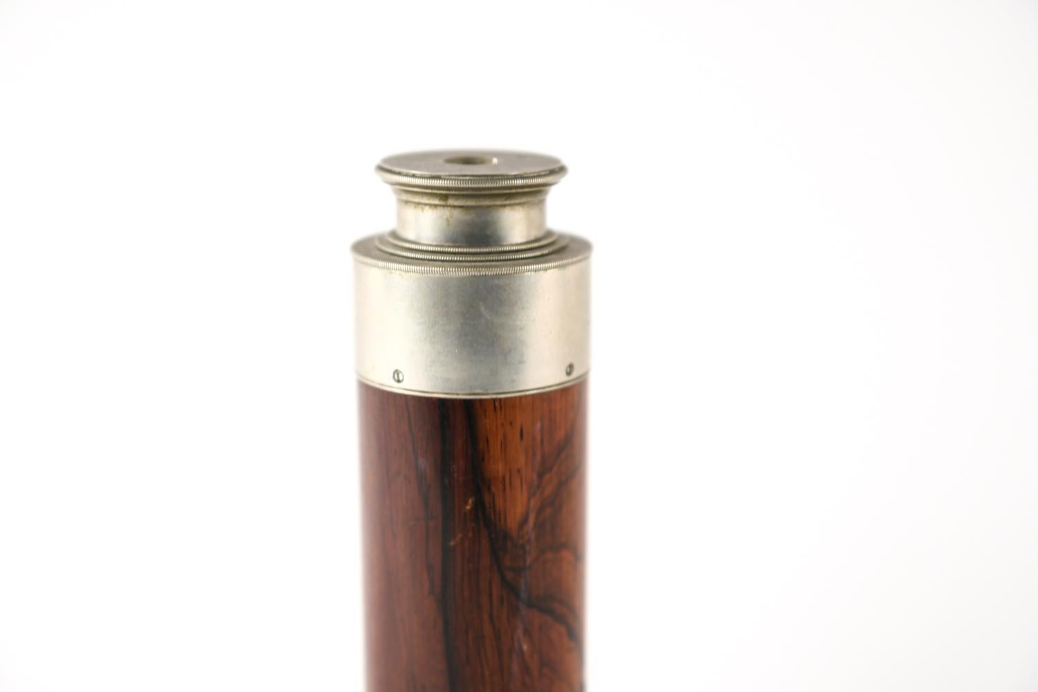 D.E. Wood Inscribed Nautical Telescope & Compass with Rosewood Barrel, c. 1860s 2