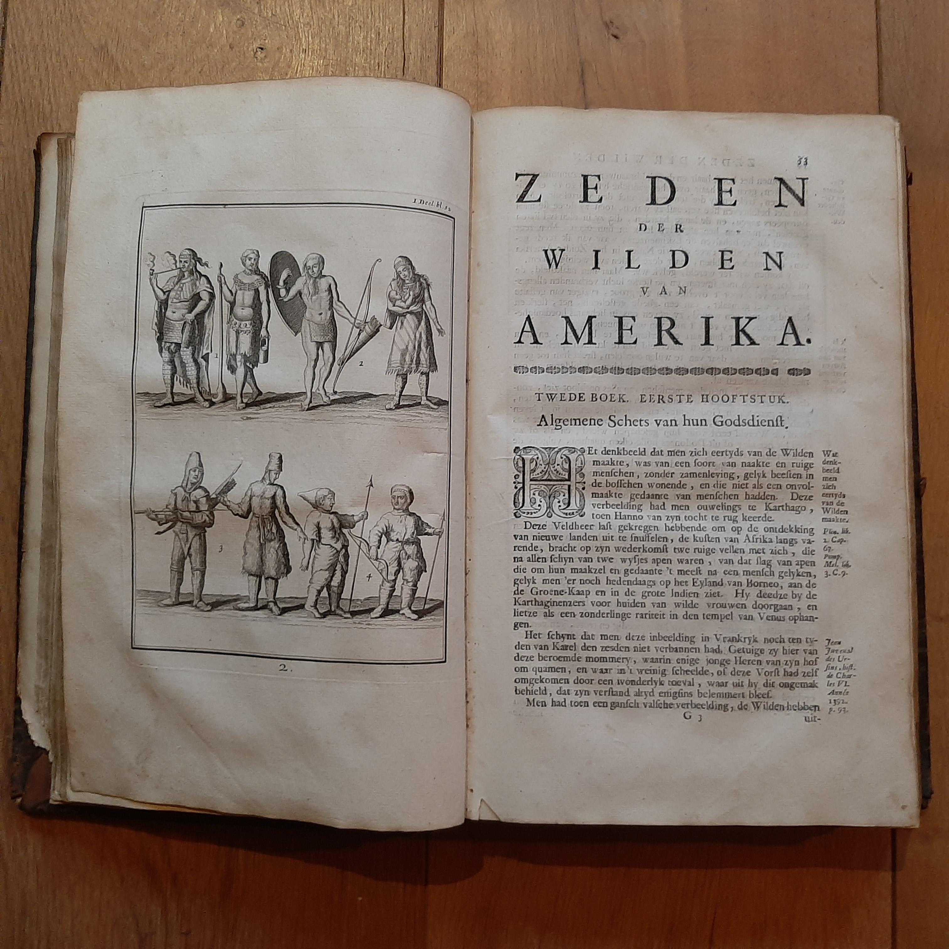 Paper De Zeden der Wilden van Amerika by La Fiteau, 1731 For Sale