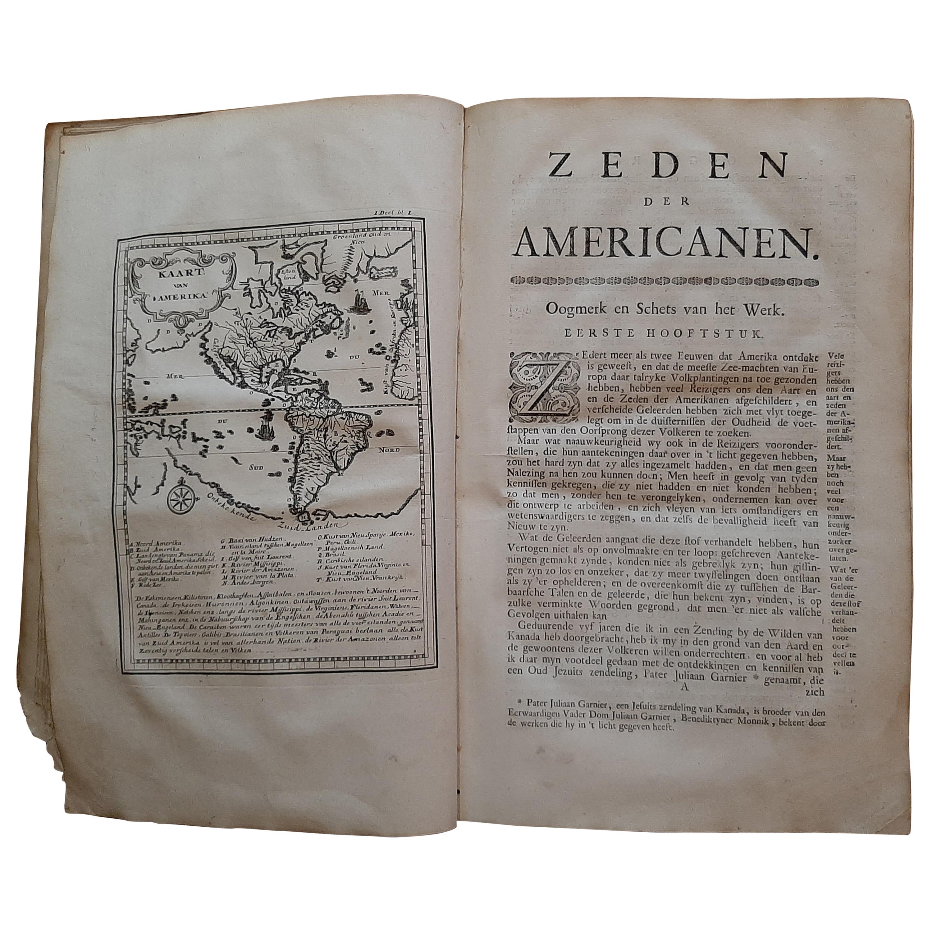 De Zeden der Wilden van Amerika by La Fiteau, 1731 For Sale