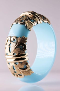 Collection Dea : Bracelet en plexiglas fabriqué à la main avec feuilles d'argent plaqué or