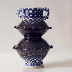 Bead Totem Ear Vase - Modern Abstract Ornamental Ceramic Sculptural Vase