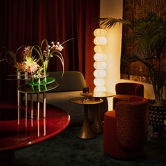 Jarrón de cristal y acero Dea Luna