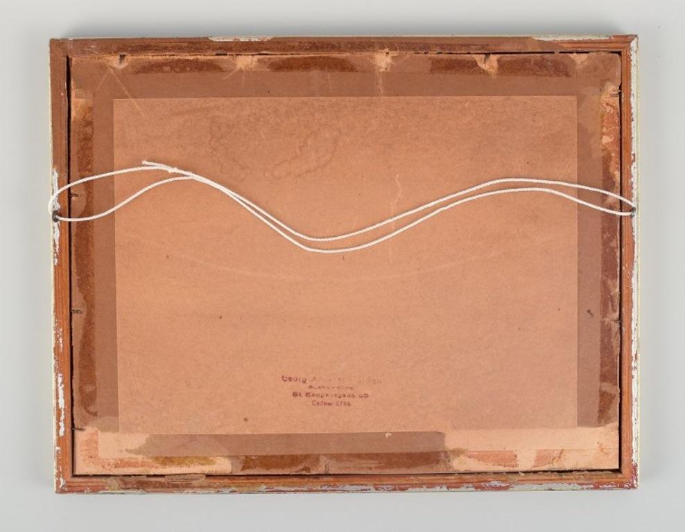 Paper Dea Trier Mørch, listed Danish artist. Woodcut on Japanese paper. Abstract motif