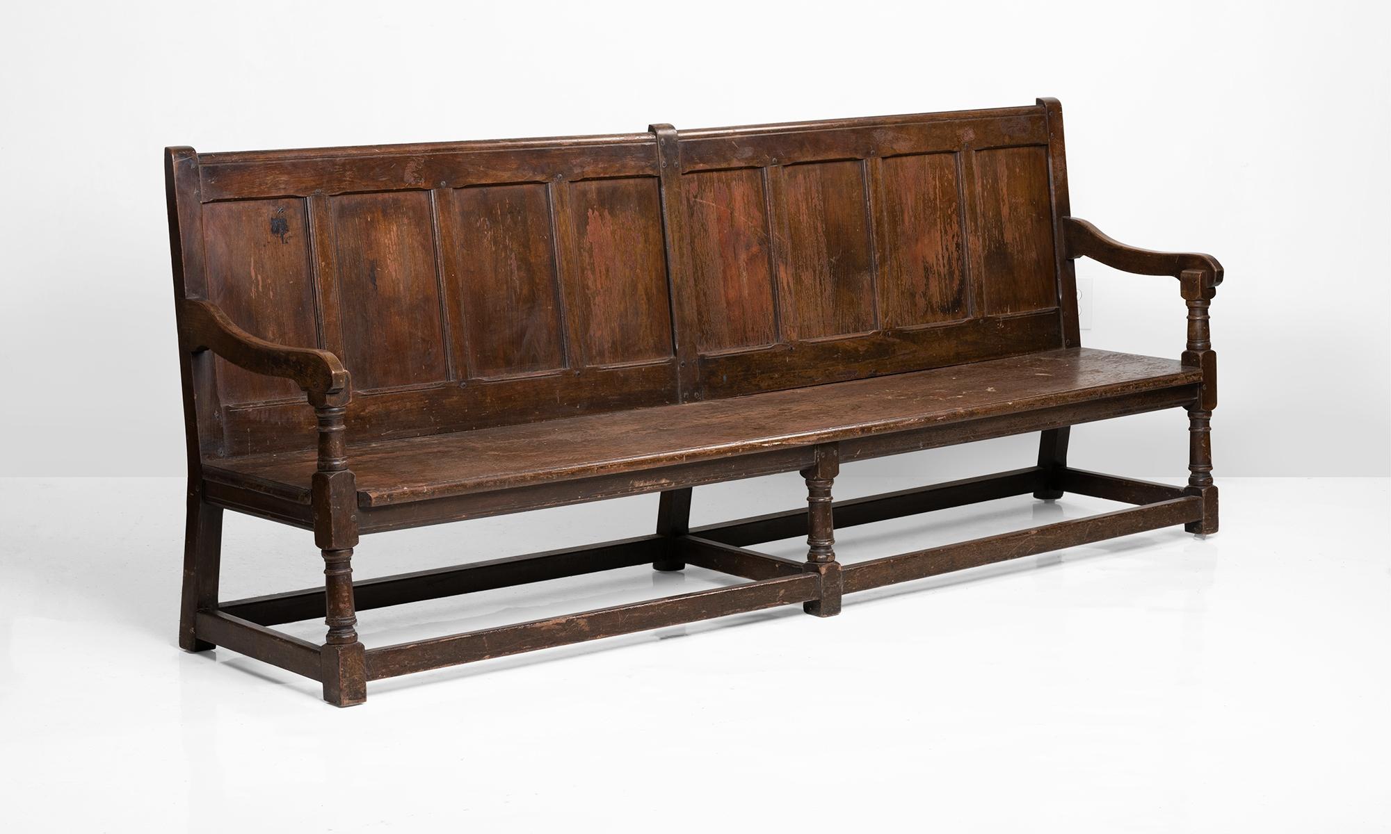 Deacon bench England, 18th century.

Hand carved oak bench with beautiful patina.

   