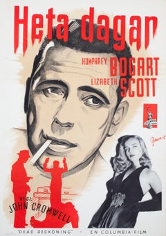 Dead Reckoning 1947 Swedish Film Poster, Eric Rohman