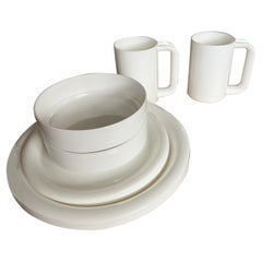 Dead-stock Massimo Vignelli Heller Style Reusable Stacking Picnic-ware in White
