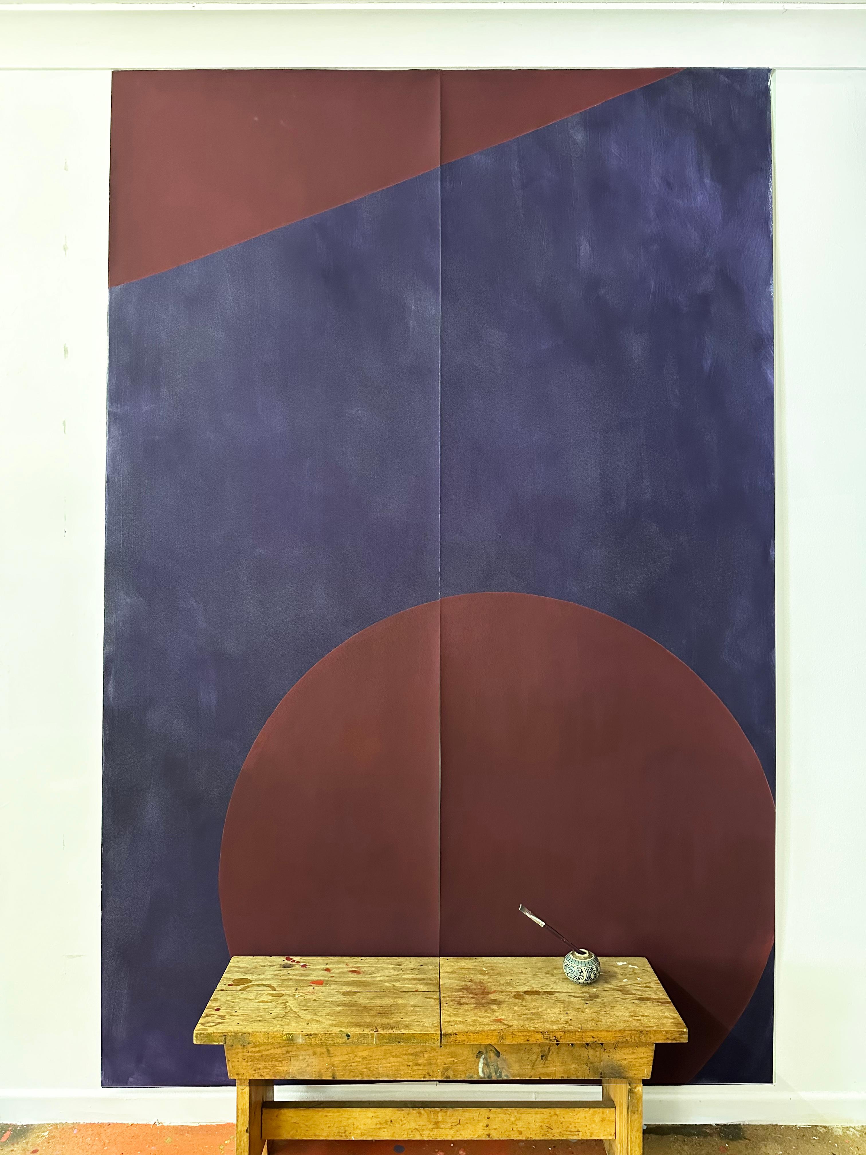 Deadly Nightshade Geometric hand painted wallpaper panels are designed to co-ordinate with the Deadly Nightshade Botanical design. This geometric hand painted wallpaper show two drops of 8 from the full design.
Each wallpaper panel is a work of fine