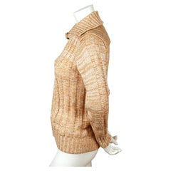 deadstock 1970's COURREGES marled cardigan with zip closure & oversized collar