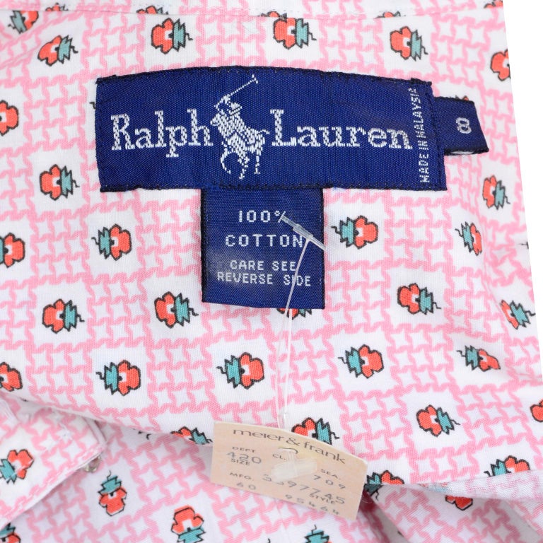 Vintage Ralph Lauren pink and orange striped surf skirt