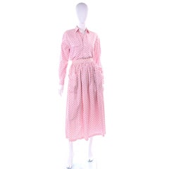 Deadstock New w Tags Vintage Ralph Lauren Pink Floral 2 pc Dress Skirt & Blouse