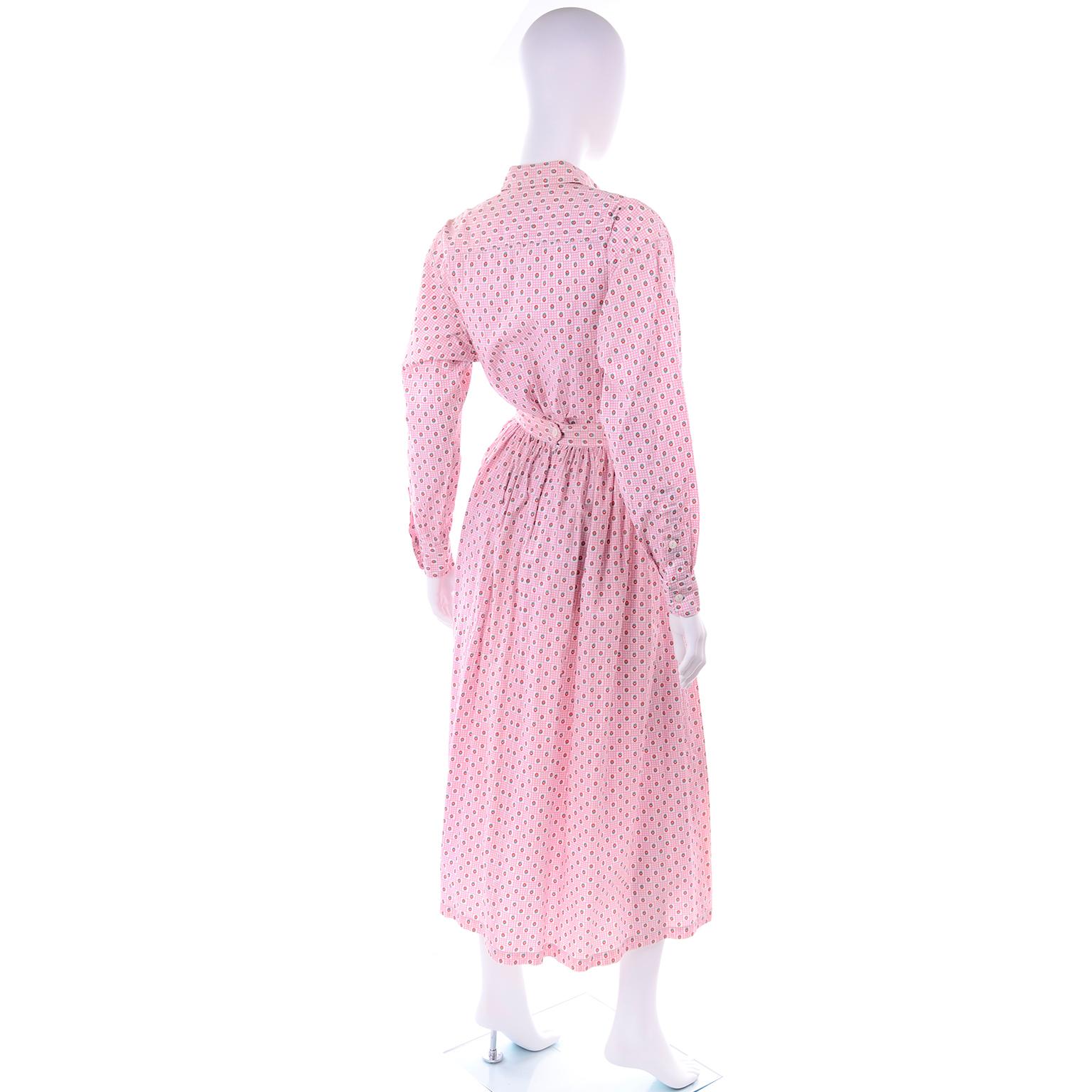 Deadstock New w Tags Vintage Ralph Lauren Pink Floral 2 pc Dress Skirt & Blouse In New Condition For Sale In Portland, OR