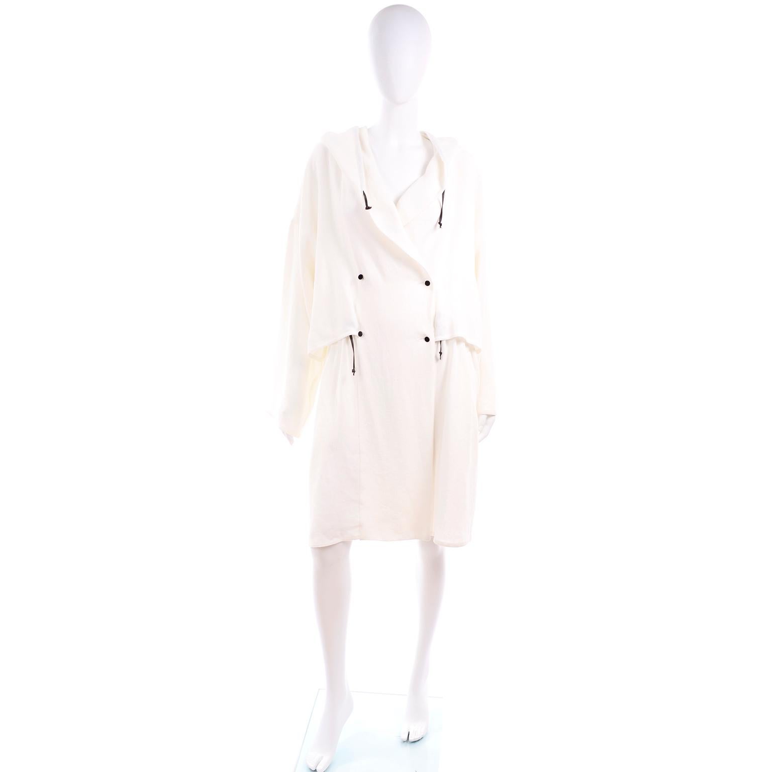 white linen coat
