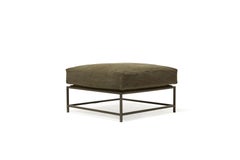 Dark Olive Heavy Canvas and Blackened Steel Ottoman