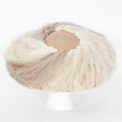 Deadstock Otto Lucas Oversized Taupe Net Mushroom Saucer Hat – One Size, 1955