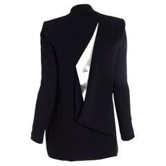 Versace - Veste noire ouverte sur le devant avec dos drapé et ardoise, en stock, neuve avec étiquette