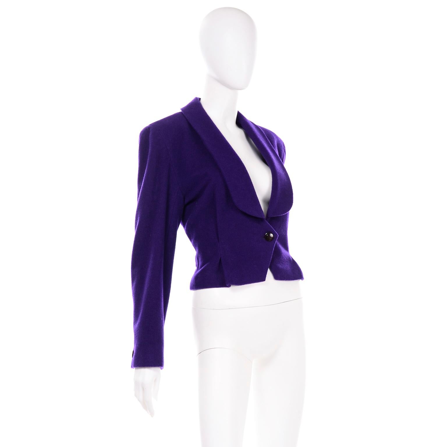 cropped purple blazer