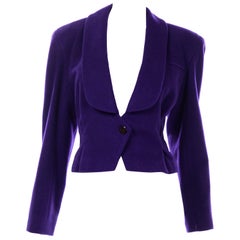 Norma Walters - Blazer violet vintage en cachemire mélangé avec étiquette, en stock, 1988