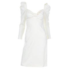 Deadstock Vintage 1991 Yves Saint Laurent White Jacquard Dress w Tags