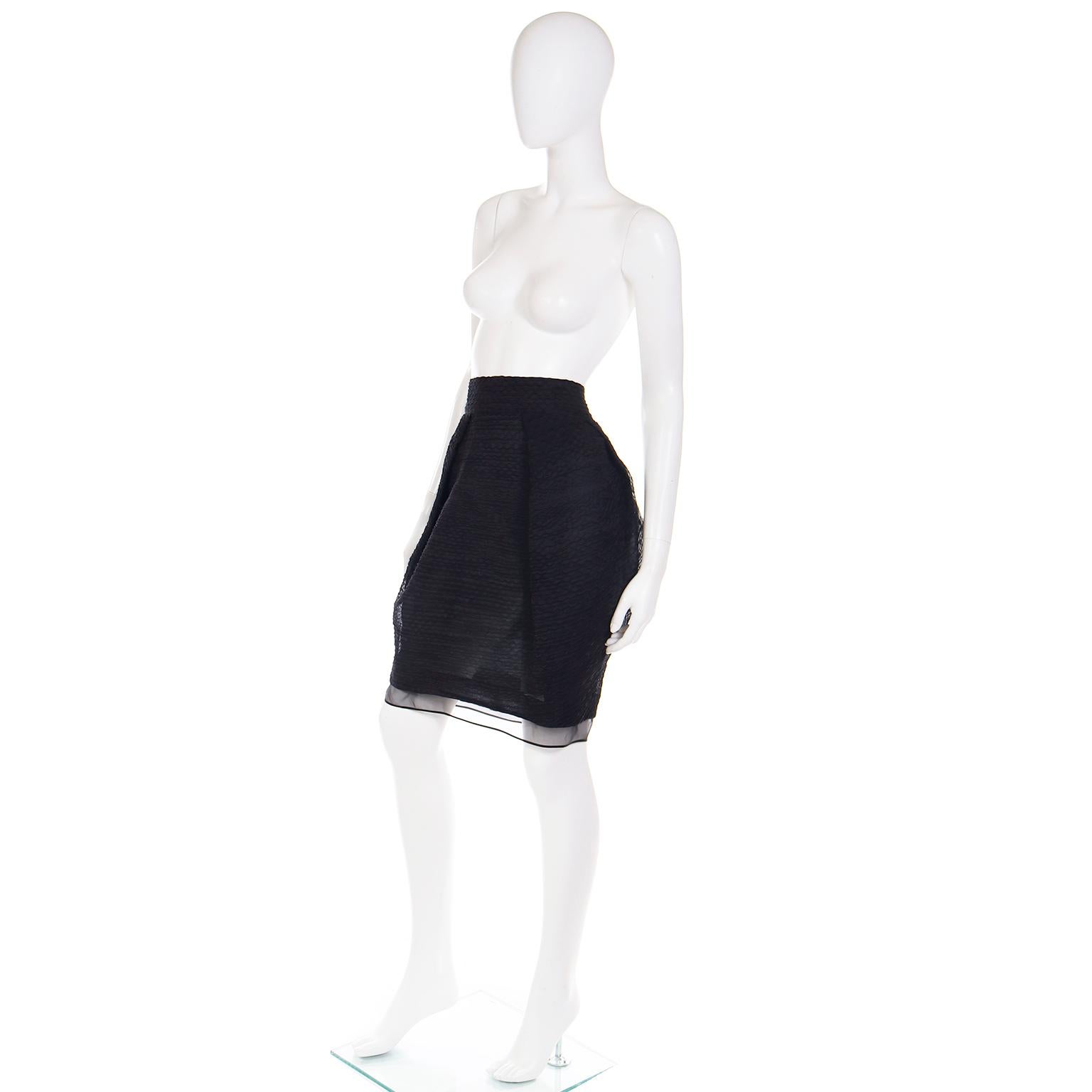 Deadstock Vintage Gianfranco Ferre Black Evening Skirt In Excellent Condition For Sale In Portland, OR