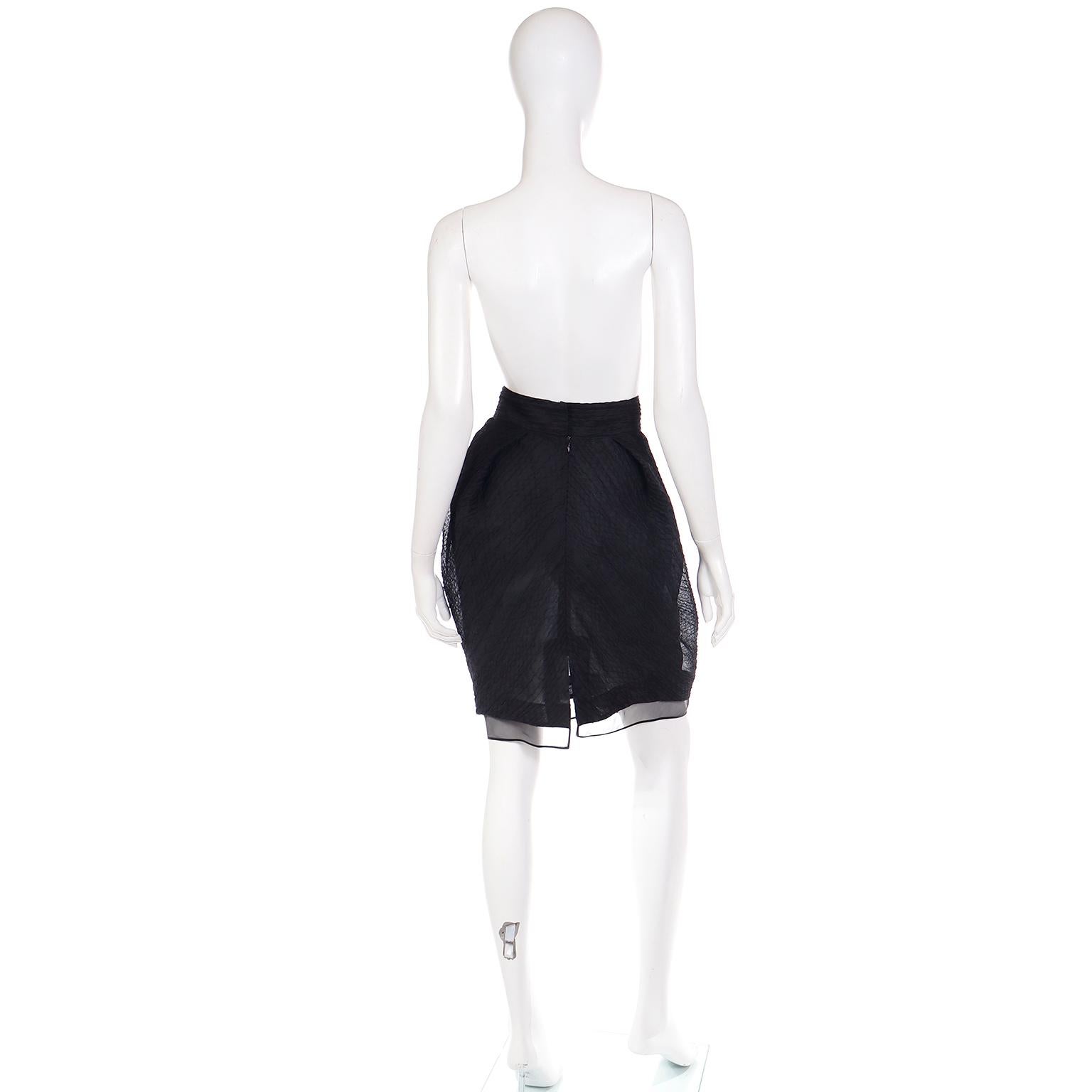 Women's Deadstock Vintage Gianfranco Ferre Black Evening Skirt For Sale