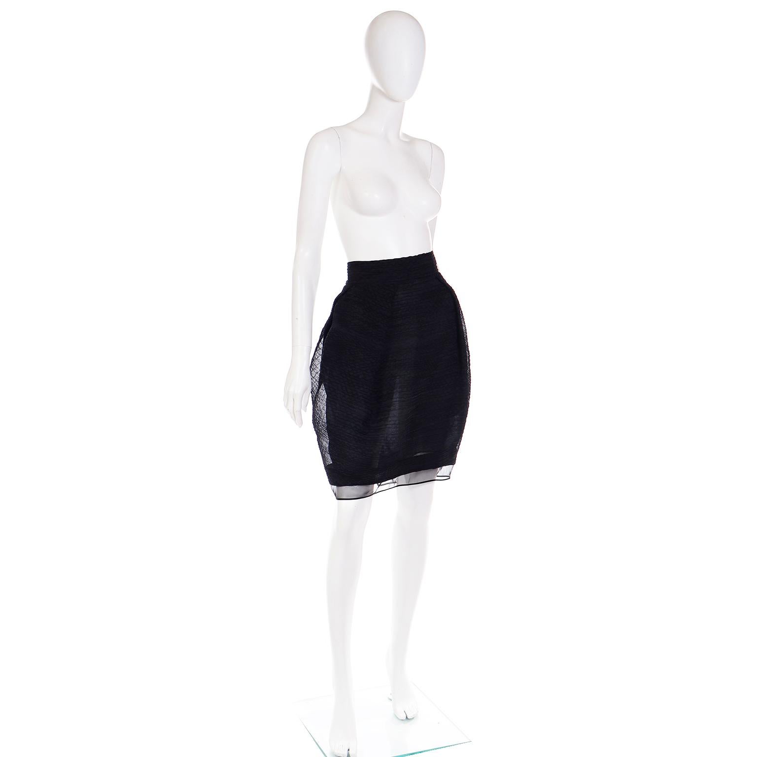 Deadstock Vintage Gianfranco Ferre Black Evening Skirt For Sale 1
