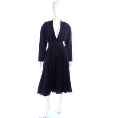 Deadstock Wayne Clark Couture Vintage Wool 1980s Dress New With Original Tags