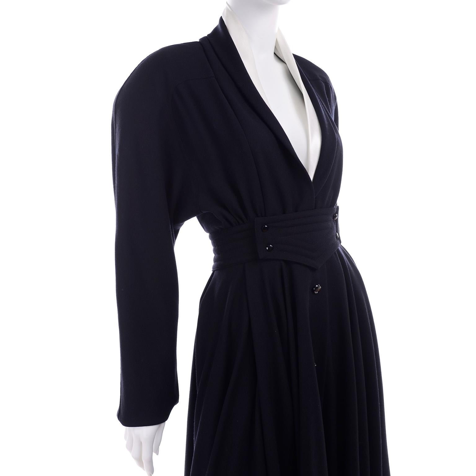 Deadstock Wayne Clark Couture Vintage Wool 1980s Dress New With Original Tags For Sale 1