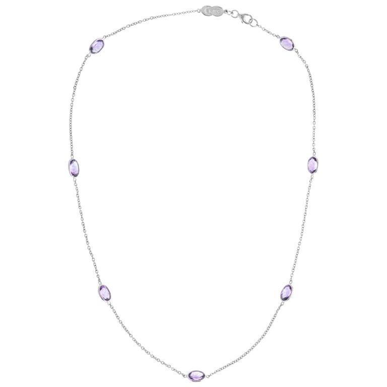 Deakin &amp;amp;amp; Francis 18 Karat Weißgold Amethyst-Edelstein-Halskette