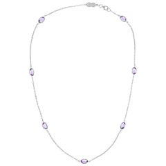 Deakin & Francis 18 Carat White Gold Amethyst Gemstone Necklace