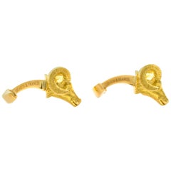 Deakin & Francis 18 Karat Gold Rams Head Cufflinks