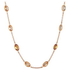 Deakin & Francis 18 Karat Yellow Gold Light and Dark Citrine Necklace