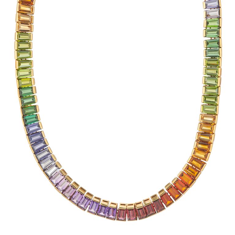 rainbow gemstone necklace