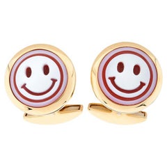 Deakin & Francis 18ct Yellow Gold Smiley Face Cameo Cufflinks