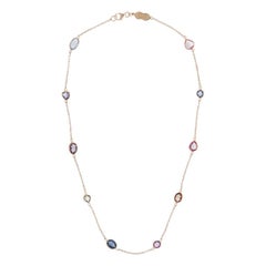 Deakin & Francis 18K Yellow Gold Fancy Color and Fancy Shape Sapphire Necklace