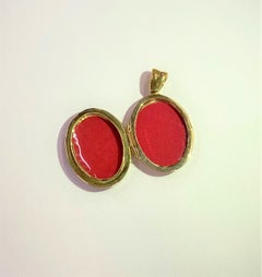 Deakin & Francis 18 Karat Gelbgold Oval Türkis Emaille Medaillon