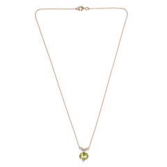 Deakin & Francis 18 Karat Yellow Gold Peridot and Diamond Pendant