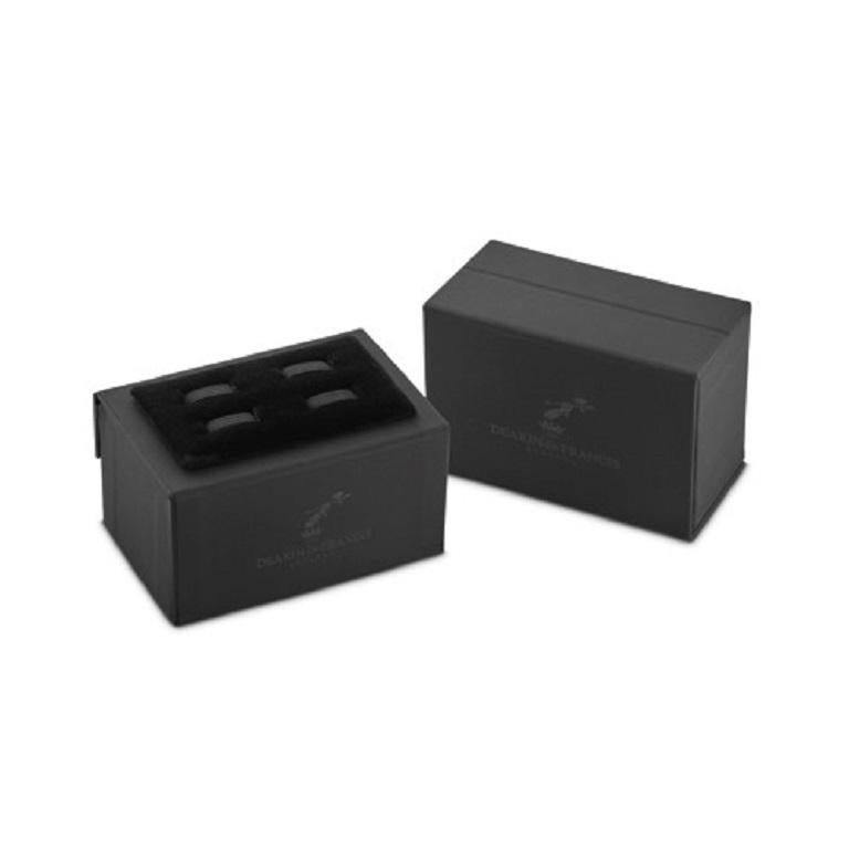 Contemporary Deakin & Francis Base Metal Octagonal Cufflinks with Onyx Inlay For Sale